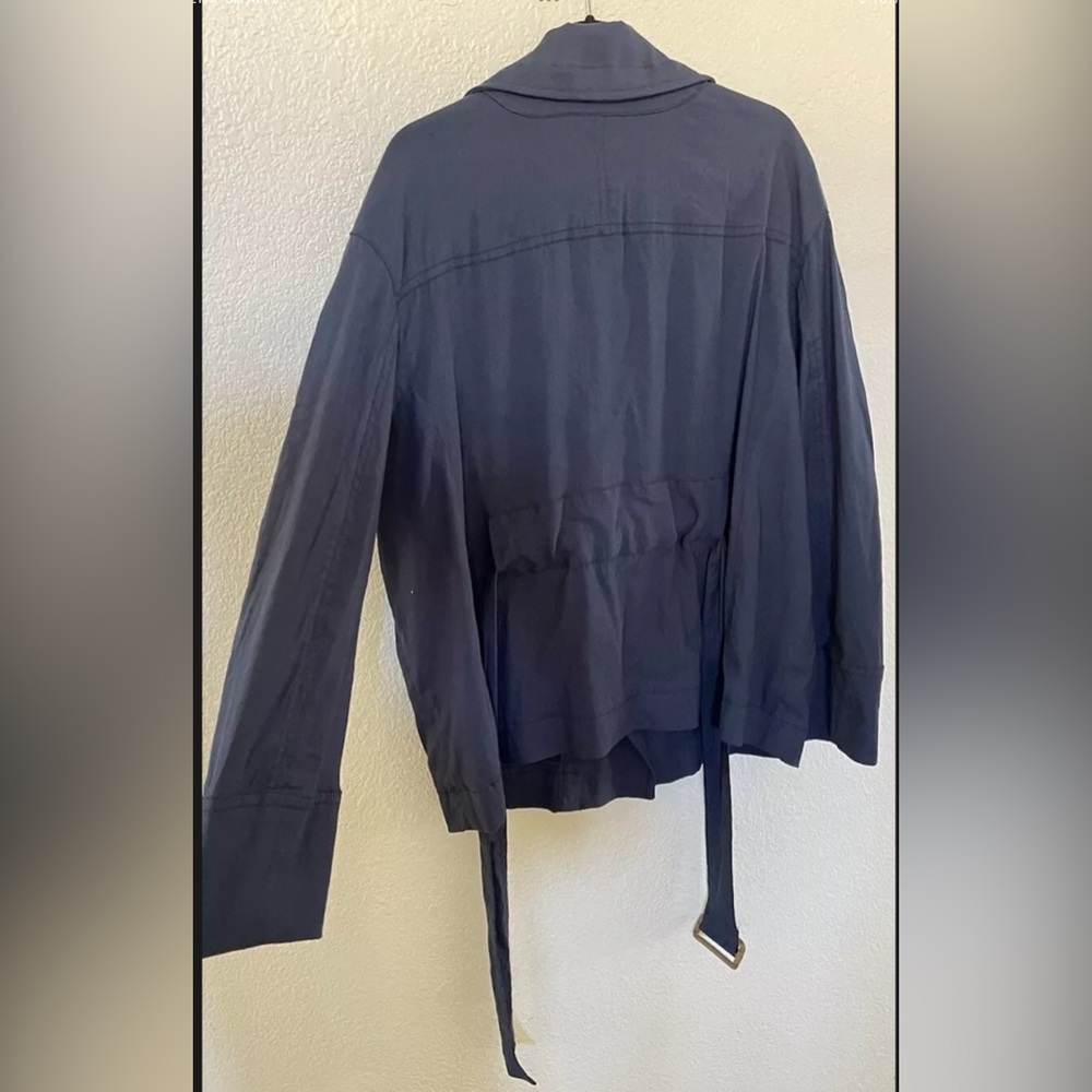 New Vince Women's Utility Linen Blend Jacket In Navy Blue Size 1X $495 - Picture 8 of 11